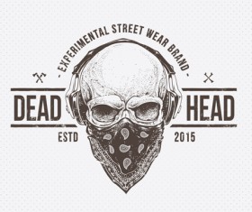 Skull t-shirt prints vector material 05