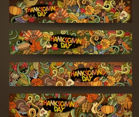 Thanksgiving autumn banner hand drawn vector