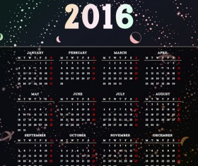 Vector grid calendar 2016 design material 01