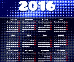 Vector grid calendar 2016 design material 02