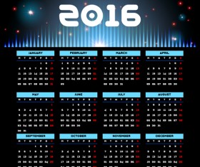Vector grid calendar 2016 design material 03