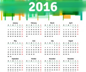 Vector grid calendar 2016 design material 05