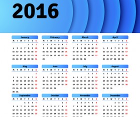 Vector grid calendar 2016 design material 06