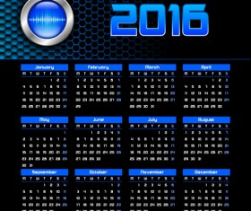 Vector grid calendar 2016 design material 07