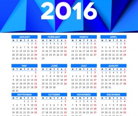 Vector grid calendar 2016 design material 08