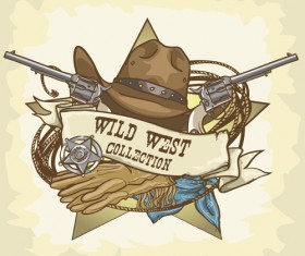 Vector wild west vintage labels 03