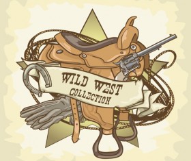Vector wild west vintage labels 04
