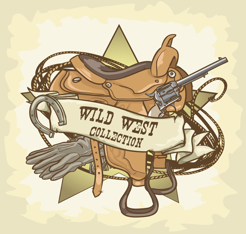 Vector wild west vintage labels 04