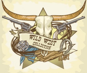 Vector wild west vintage labels 05