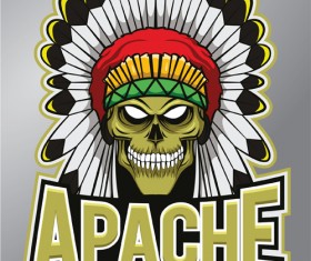 Vintage apache logo vector material 01