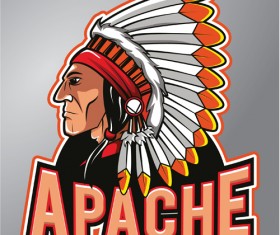 Vintage apache logo vector material 02