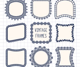 Vintage floral frames vectors 01