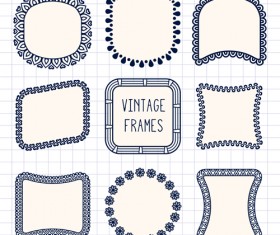 Vintage floral frames vectors 02