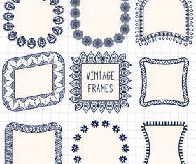 Vintage floral frames vectors 03