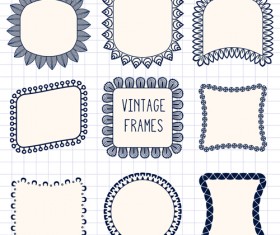 Vintage floral frames vectors 04