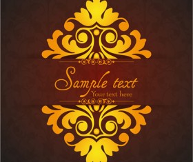 Vintage ornamental floral with background vector 01