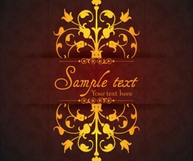Vintage ornamental floral with background vector 02