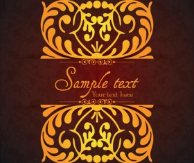 Vintage ornamental floral with background vector 03