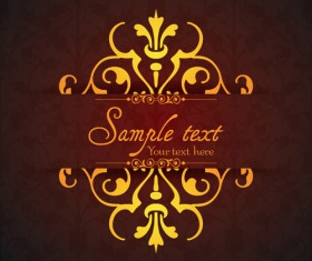 Vintage ornamental floral with background vector 04
