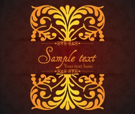 Vintage ornamental floral with background vector 05