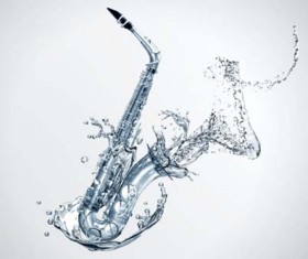 Water effects Saxophone psd background