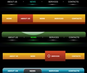 Web sites menu vectors material set 03