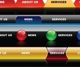 Web sites menu vectors material set 04