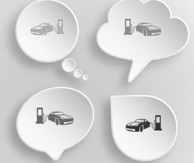 White paperboard icons vector set 01