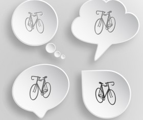 White paperboard icons vector set 02