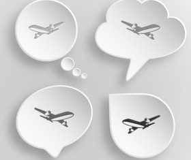 White paperboard icons vector set 04