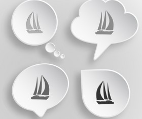 White paperboard icons vector set 05