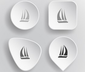 White paperboard icons vector set 08