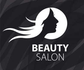 Woman head with beauty salon logos vector 02