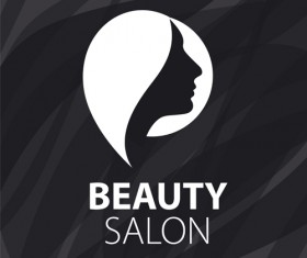 Woman head with beauty salon logos vector 03