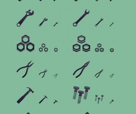 Working tools black icons