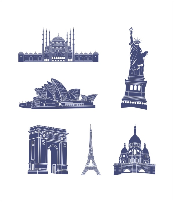 World Architecture vector material