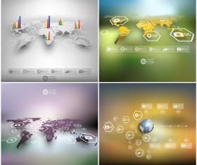 World maps infographics design vectors 03