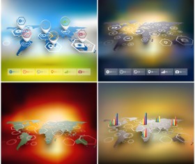 World maps infographics design vectors 12