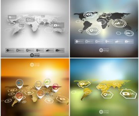 World maps infographics design vectors 14