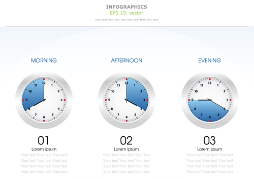 World time infographics vector
