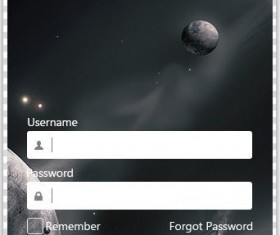 login Interface UI universe style psd