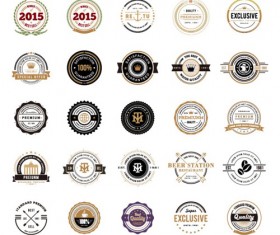 2015 Quality labels with badge vectors
