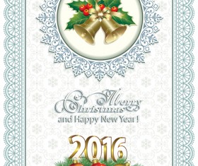 2016 Christmas and new year lace background vector