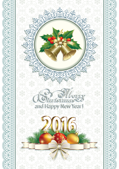 2016 Christmas and new year lace background vector