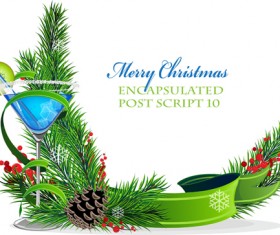 2016 Christmas background with cocktail vector