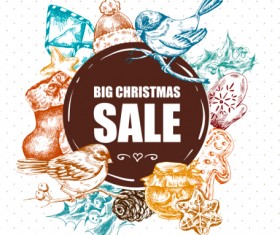 2016 Christmas big sale hand drawn vector 01