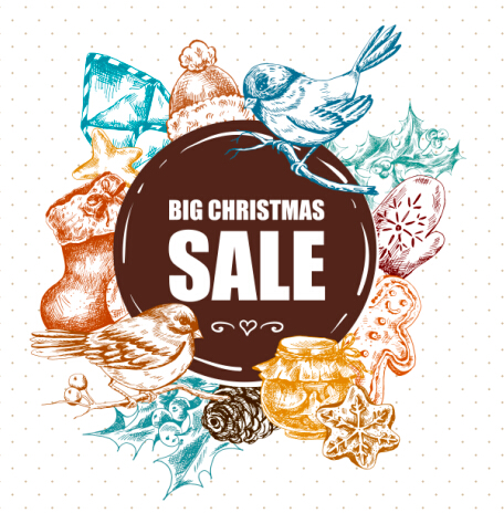 2016 Christmas big sale hand drawn vector 01
