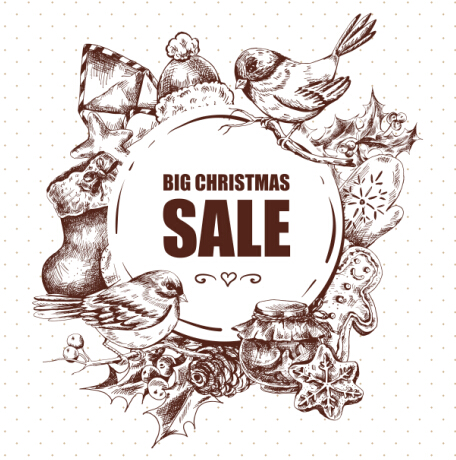 2016 Christmas big sale hand drawn vector 02