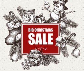 2016 Christmas big sale hand drawn vector 05
