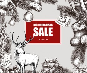 2016 Christmas big sale hand drawn vector 06